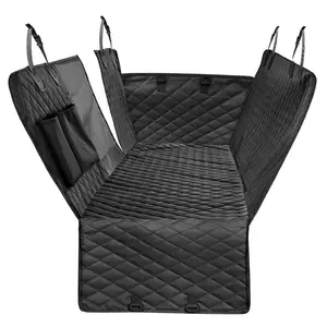 Funda de asiento para mascotas con ventana de malla, hamaca impermeable antideslizante para asiento trasero para perros, Protector de mascotas para asiento trasero de coche con bolsillos