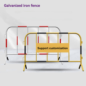 Barriera di traffico temporaneo tubo di ferro zincato recinzione di sicurezza controllo della folla per cantieri eventi festival Non riflettente - Product Image 4