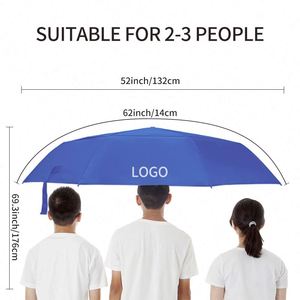 Wholesales Multicolor Custom Logo Printing Windproof Double Layer Travel 3 <b>Folding</b> 8ribs UV Antomatic Umbrellas - Product Image 2