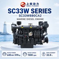 Moteur de propulsion marine turbo SDEC SC33W880CA2 640 kW 870 CV 1500 tr/min 32,8 L pour navires de transport de marchandises et de pêche commerciaux