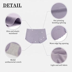 Aiermei-<span class=keywords><strong>ropa</strong></span> <span class=keywords><strong>interior</strong></span> de tela 20D para niñas, Bikini sin costuras de seda de hielo, corte ondulado, personalizado, nuevo estilo - Product Image 2