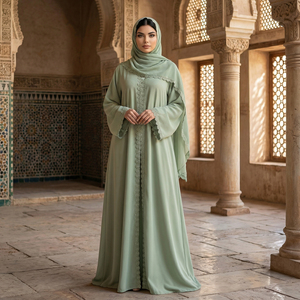 Abaya Loriya dernière collection 2026, dentelle florale, vêtements pour femmes, tissu Nida, cardigan en dentelle, abaya avec hijab, ensemble deux pièces, vêtements musulmans - Product Image 2