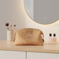 Grande trousse de toilette portable en néoprène matelassé à motif floral, sac de voyage pour maquillage et soins de la peau avec fermeture éclair, grande capacité, durable