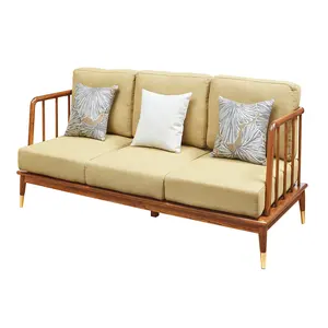 Desain Sederhana Furnitur Ruang Tamu Klasik Sofa Kayu Beech Divan Sofa Set Furnitur untuk Dijual