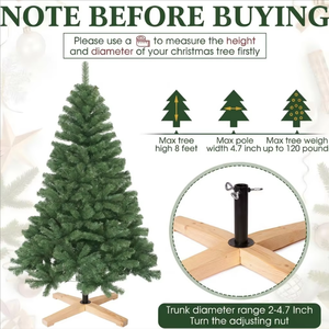 Soporte <span class=keywords><strong>para</strong></span> Árbol de Navidad UMIND UM615 de Pino Macizo con Cuatro Brazos Cruzados, Color Natural, Duradero, Ecológico, <span class=keywords><strong>para</strong></span> Árboles <span class=keywords><strong>Artificiales</strong></span> Pequeños de Escritorio - Product Image 2