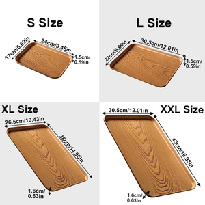 Heiß-/Kaltgetränke-Serviertablett aus Kunststoff mit Holzmaserung - Dekoratives, graviertes Luxusdesign für Kaffee, Tee, Buffet und Partys - Product Image 6