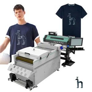 Grootformaat Dubbele Kop Commerciële Inkjet Printers Bundel A2 60Cm Shaker Systeem Nieuwe Kit Dtf Printer Met Poeder Shaker En Droger