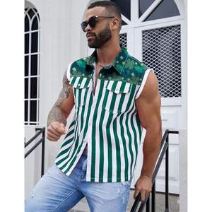 Gilet en jean personnalisé pour homme, sans manches, imprimé, coupe classique, avec poches avant, vêtement d'extérieur pour festival - Product Image 4