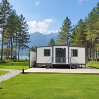 Maison conteneur de luxe préfabriquée en panneaux sandwich d'acier extensibles de 20 et 40 pieds, maison mobile avec salle de bain et cuisine, garantie 5 ans