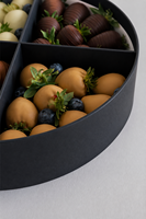 Boîte Cadeau Ronde Noire Mate Personnalisée de Luxe avec Diviseurs, Tube d'Emballage Alimentaire pour Chocolats, Fraises, Bonbons, Fruits