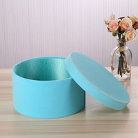 Boîte cadeau ronde de luxe personnalisée pour bougie, avec gaufrage, doublure en éponge, tube en papier et emballage avec ruban