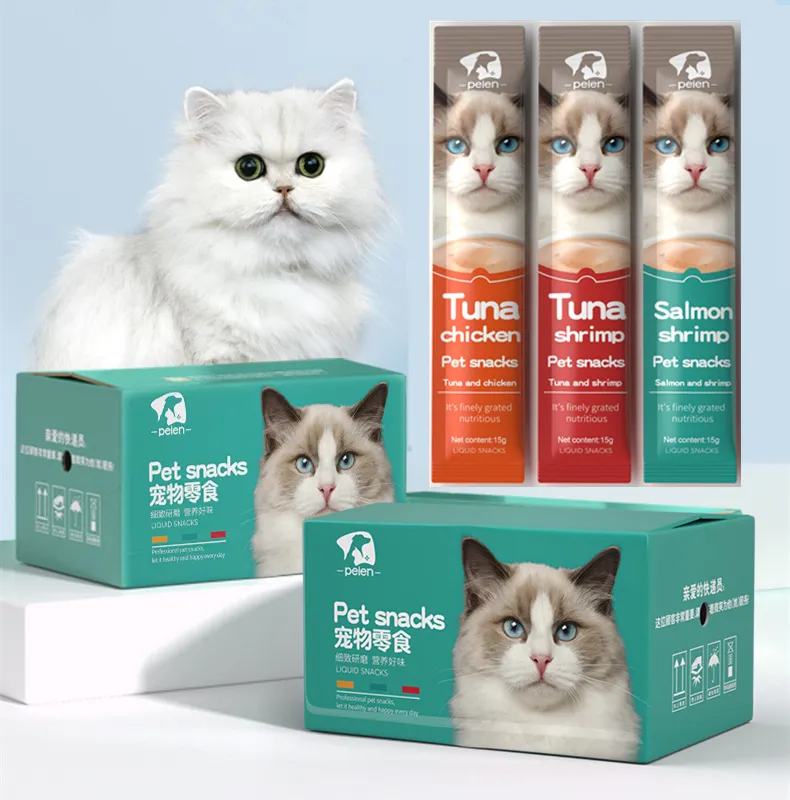 Fabriek Groothandel Heerlijke Kat Snacks Voedzaam Nat Kattenvoer Huisdier Behandelt Snacks Natuurlijke Tonijn Kip Nat Kattenvoer