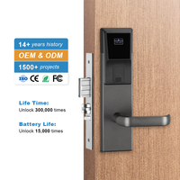 Cerradura Electrónica Inteligente de Alta Gama para Puerta de Habitación de Hotel, de Acero Inoxidable 304, con Llave RFID y Sistema de Software para Hotel
