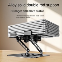 Support d'ordinateur rotatif en acier au carbone, support de refroidissement pliable multifonctionnel pour ordinateur portable, réglage par vis, rehausseur d'écran polyvalent