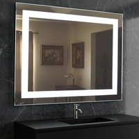 Miroir de maquillage rectangulaire à LED éclairé par l'avant pour salle de bain, chambre à coucher, coiffeuse, décoration intérieure et soins quotidiens