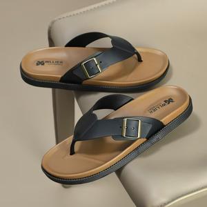 Nouvelles tongs pour hommes, confortables, tendance estivale, plage, design à boucle, sandales plates, <span class=keywords><strong>marque</strong></span> de luxe, <span class=keywords><strong>pas</strong></span> <span class=keywords><strong>cher</strong></span> - Product Image 2