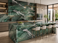 Dalle de quartzite cristallin Fuchsite pour panneau mural poli, plan de travail d'îlot, comptoir de bar, plateau de console et surface découpée sur mesure
