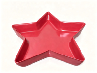 Plateau décoratif en métal en forme d'étoile de Noël, plateau de rangement rouge brillant pour la décoration de table à la maison