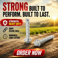 Carbon Steel Zinc Plated Self Tapping Concrete Screw Hex Washer Head Masonry Fixing Fastener