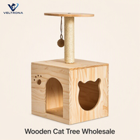 Arbre à chat en bois, condo pour chat, griffoir en sisal, tour pour chat, meubles pour chat d'intérieur, plateforme d'escalade