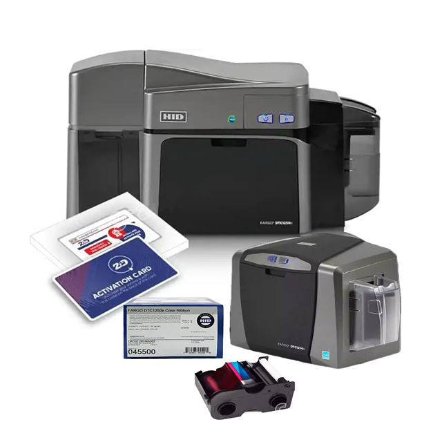 HID Fargo DTC1250e Laminating Single Sided Plastic Id Card Printer Dye Sublimation PVC Double Sided UV NFC IC ID CR80 Maker