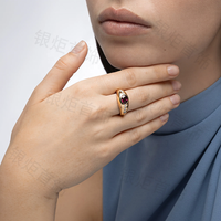 LOZRUNVE Bague en argent sterling 925 élégante et moderne avec dôme massif, sertie d'un ovale en émeraude et de zircon, pour femme