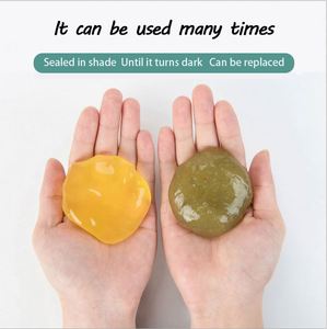 เจลทำความสะอาดสีเหลืองสำหรับช่องแอร์รถยนต์ ทำความสะอาดร่องภายในรถยนต์ และทำความสะอาดคีย์บอร์ด กำจัดฝุ่น เครื่องมือทำความสะอาด - Product Image 4