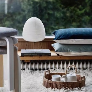 Lampe de table de style japonais, LED E27, tête simple, lampe décorative pour chambre à coucher, salon, design Wabi Sabi, abat-jour en papier Xuan - Product Image 4