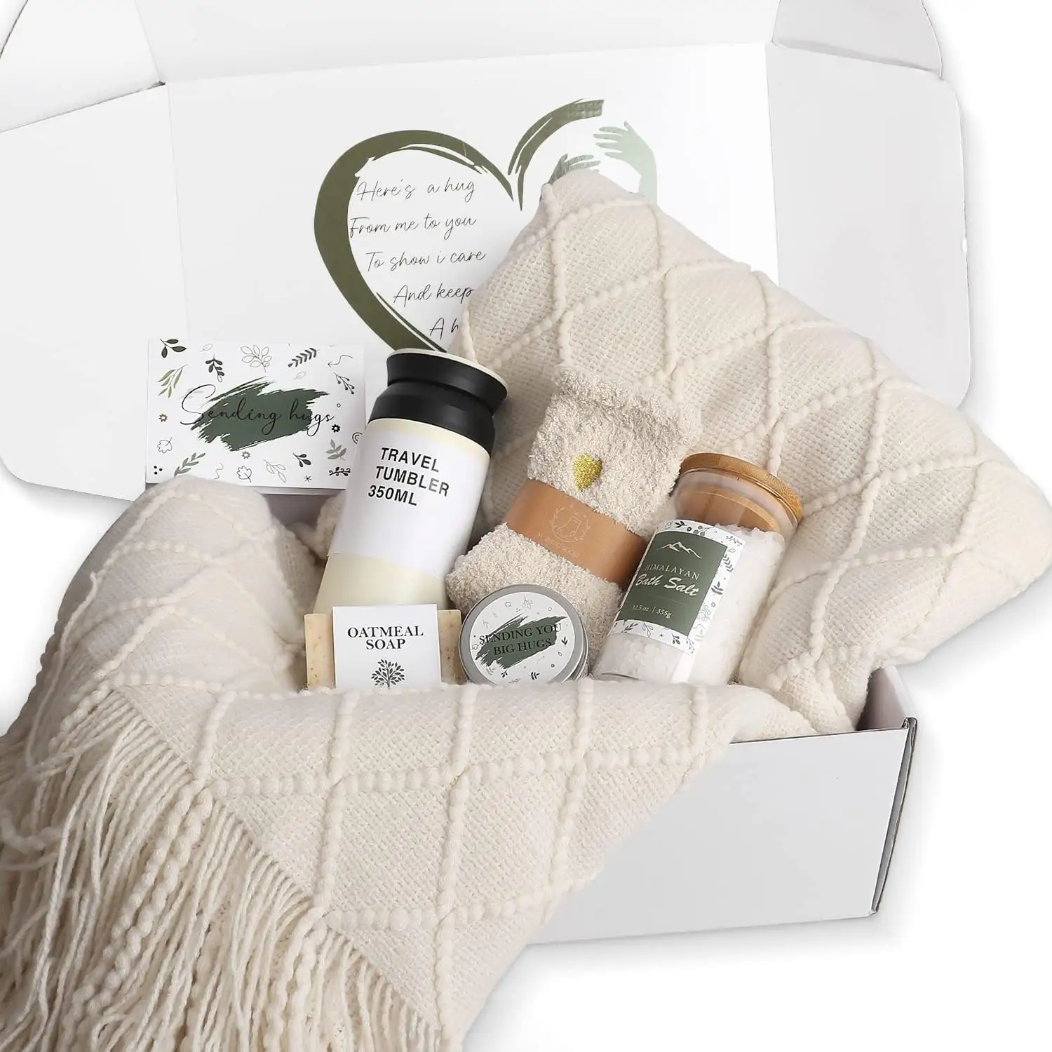 New Style Stress Relief Gift Set for Women with scented candles soap bath salts and soft socks Custom make Get Well Soon gift