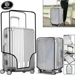Protector de maleta transparente de buena calidad, cubierta de equipaje de pvc impermeable, antiarañazos, Amazon, nuevo