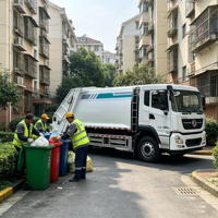 Camion à ordures électrique automatique 4x2 à chargement arrière, compacteur de déchets à émissions zéro, fabriqué en Chine