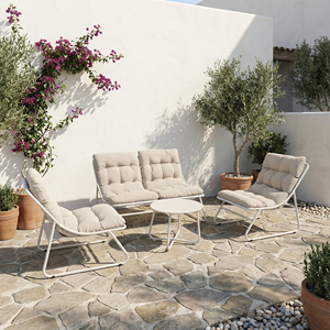 Ensemble <span class=keywords><strong>de</strong></span> canapés <span class=keywords><strong>de</strong></span> <span class=keywords><strong>conversation</strong></span> d'<span class=keywords><strong>extérieur</strong></span> en textile durable et imperméable, mobilier <span class=keywords><strong>de</strong></span> jardin moderne en métal pour cour et parc - Product Image 2