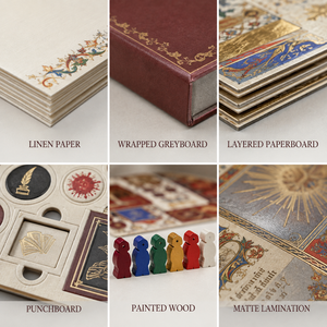 <span class=keywords><strong>Jeu</strong></span> de société de stratégie personnalisé, manuscrit médiéval illuminé, Scriptorium, livre en carton pliable, éducatif, héritage, 2-6 joueurs - Product Image 3