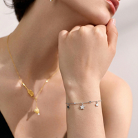 Fabricants de bijoux, commande en gros, bijoux en argent 925, bracelet avec pendentif étoile plaqué rhodium, cadeau pour femme, anniversaire de mariage, fête