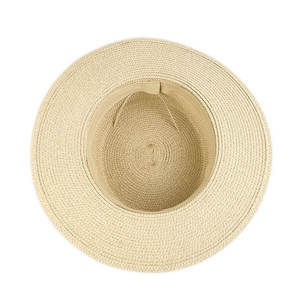 Sombrero plano de paja panameña con parte superior redonda y hebilla cuadrada personalizada, sombrilla de <span class=keywords><strong>turismo</strong></span> de verano, sombreros de pescador de ala grande, HT-2183 - Product Image 5