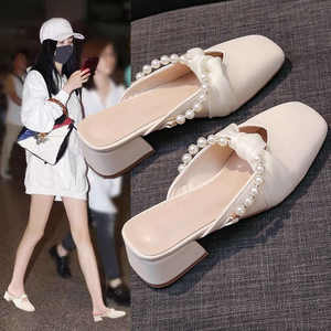 Chaussures compensées à plateforme tendance pour femme, à semelle épaisse, à enfiler, mi-talon, légères, pour le printemps et l'été en extérieur - Product Image 4