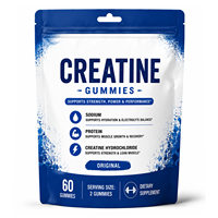 Gummies de créatine hydrochloride avec étiquette personnalisée, saveurs de fruits tropicaux, certifiées NSF GMP, sans OGM, personnalisation complète
