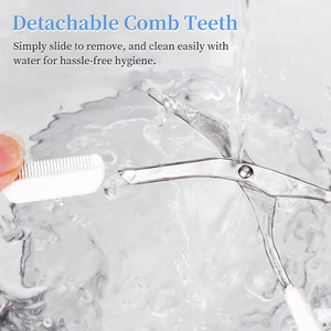 Tijeras para Cejas de Acero Inoxidable de Alta Calidad, Prácticas para Llevar en <span class=keywords><strong>la</strong></span> Bolsa, Hoja Inclinada Afilada, Herramienta de Maquillaje Segura para Depilar Cejas - Product Image 4