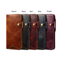 Étui portefeuille vintage en cuir véritable avec support, boucle magnétique, résistant aux chutes, compatible avec les séries Apple 16/15/14/13/12