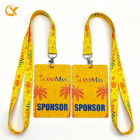 Cordons personnalisés en polyester imprimés avec porte-badge PVC pour événements, festivals, accès VIP, pass d'accès PDG et ensemble de cartes d'identité PVC personnalisées