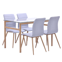 Offre Spéciale moderne de luxe restaurant cuisine rectangle chambre meubles de maison dessus en verre trempé ensemble de table à manger