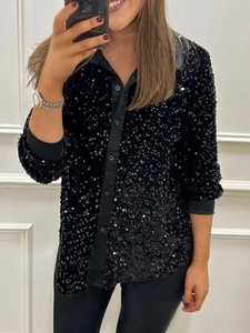 2025 inverno nuova camicia da donna con bottone con bottone con risvolto a manica lunga ampia tinta unita tinta unita traspirante tinta per abbigliamento Casual europa - Product Image 5