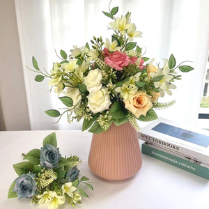 Nuevo Ramo de Rosas Artificiales de Alta Calidad para Boda, Decoración del Día de los Inocentes, Ramo de Rosas de Seda al por Mayor, Decoración del Hogar - Product Image 2