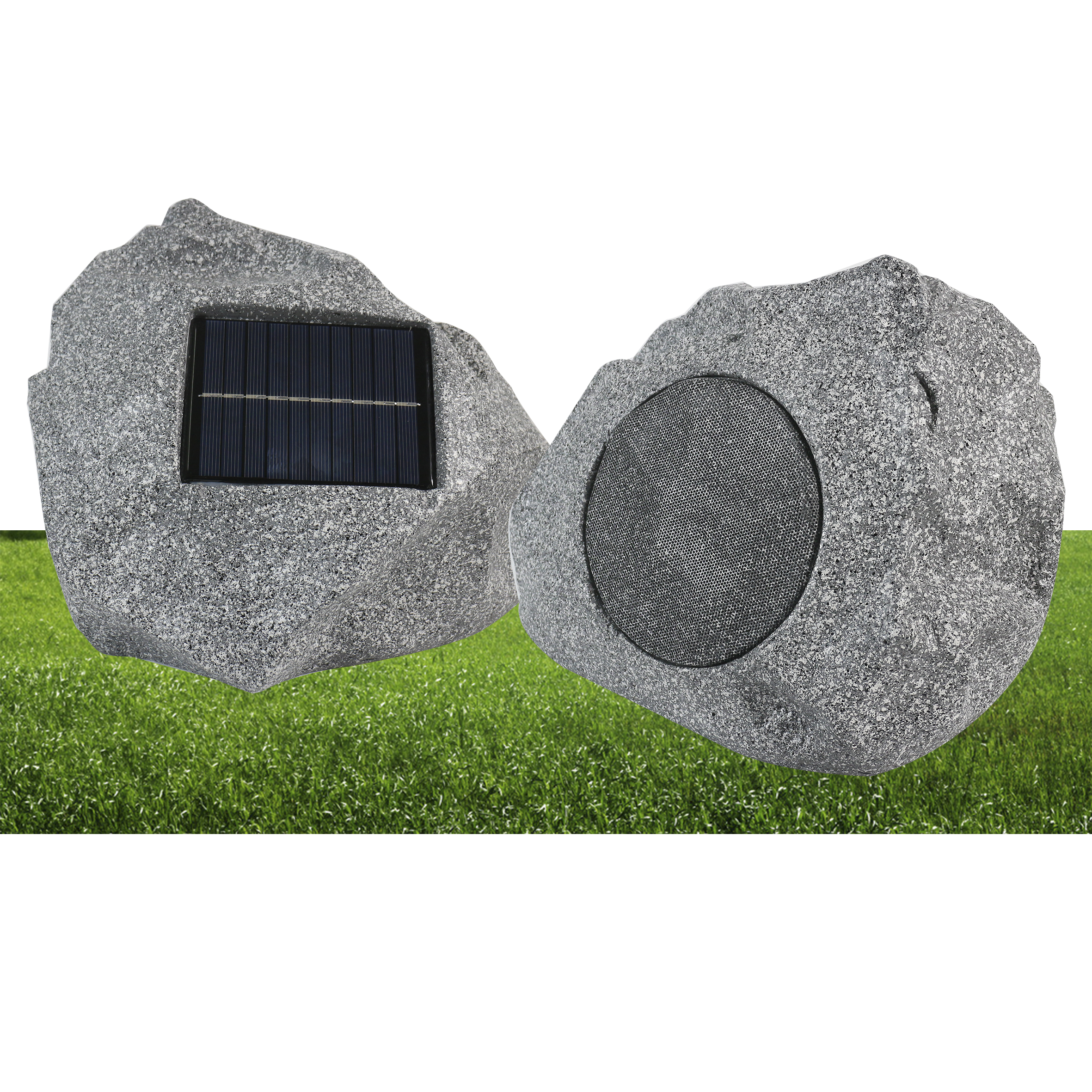 T 10W Solar Powered Stone Shaped Blue-tooth Speaker Outdoor Waterproof Courtyard Loudspeaker Multi Rock Garden Speaker