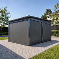 Abri de voiture modulaire extérieur détachable en conteneur avec porte enroulable en acier allié d'aluminium pour garage et abri de stockage de voitures