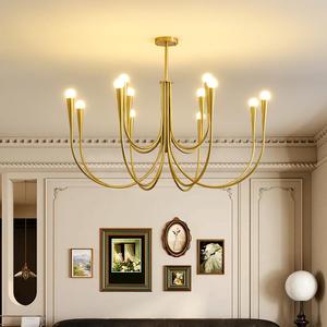 Candelabro Retro francés para sala de estar, lámpara de vela de Arte de estilo antiguo, ambiente Simple, comedor, dormitorio, Luz - Product Image 1
