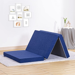 Thoải mái di động Tri gấp nệm có thể gập lại <span class=keywords><strong>4</strong></span> inch bọt Topper tầng cot nệm giường cho cắm trại và khách - Product Image 4