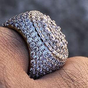 Perhiasan Hip Hop Mewah Terbaru, Cincin Pria Perak Sterling 925 Bertabur Moissanite VVS Berkilau Keren untuk Hadiah Pesta - Product Image 5