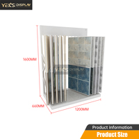 Présentoir de bureau moderne double face en métal pour échantillons avec montage facile, idéal pour showroom personnalisé