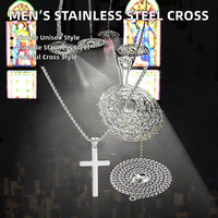 Collier pendentif croix chrétienne religieuse en acier inoxydable Gaovo, 18 pouces, bijoux unisexes simples et élégants pour hommes et femmes, à porter au quotidien